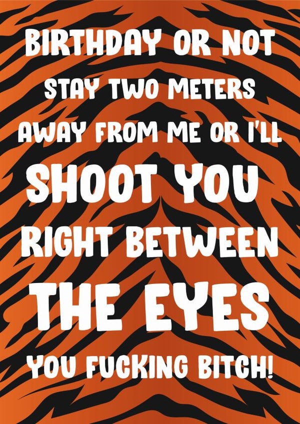 social distance meters Birthday Card 41908 created by Justin General