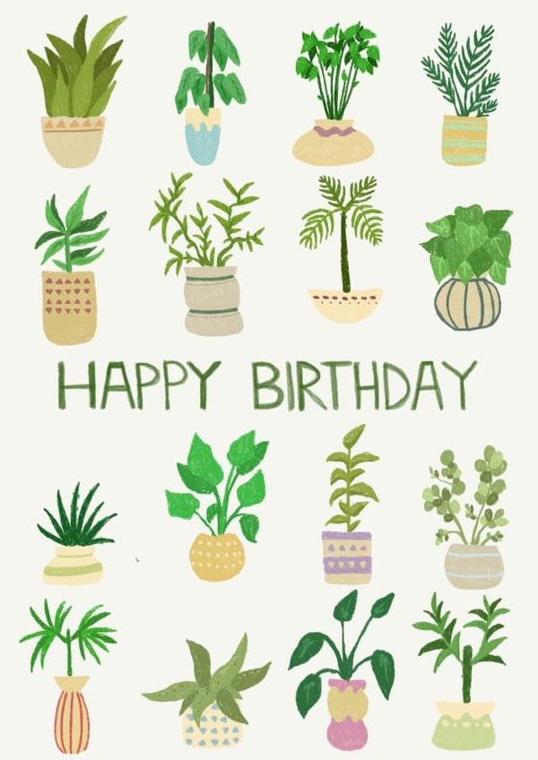 Plants adult Birthday Card 17226 created by Creative Dragon01