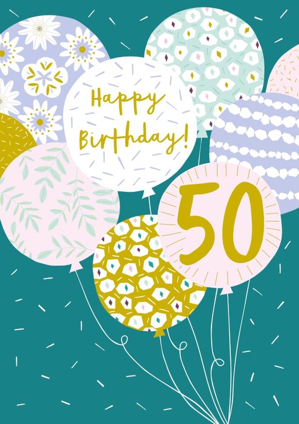 50 illustration Birthday Card 1717 created by Jessica Hogarth