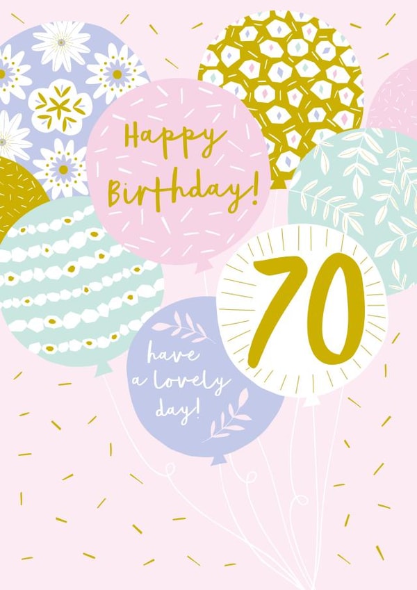 BALLOONS 70th Birthday Card 1718 created by Jessica Hogarth