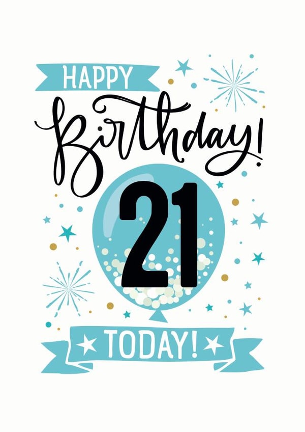 Blue 21st Birthday Card created by Little Red Cherry