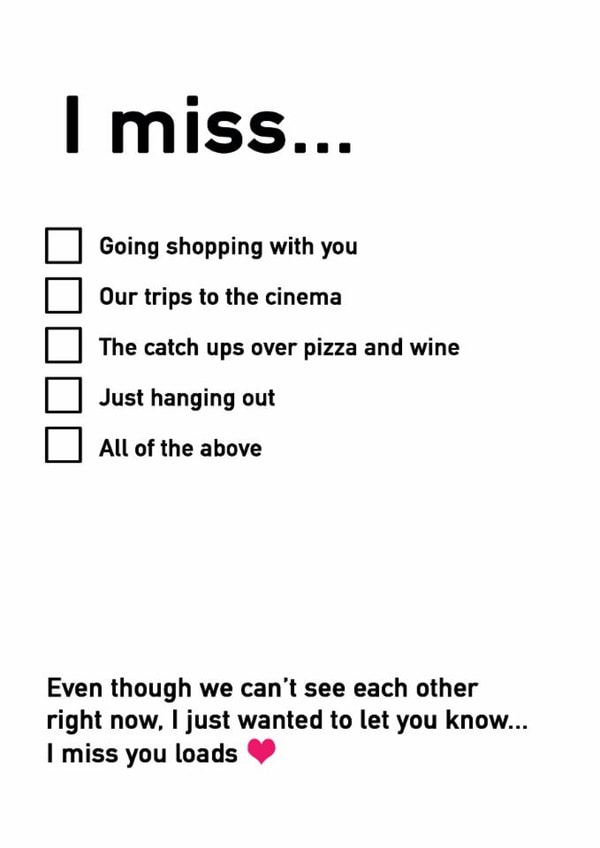 miss you hanging out Just because Card 13935 created by Sachy Cards