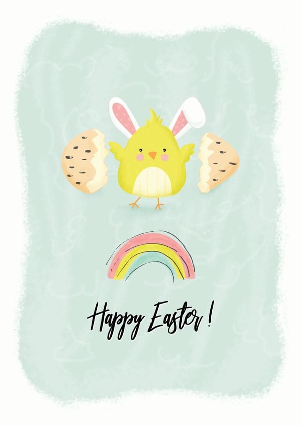 Funky Chicken with bunny ears Easter card created by Sorina Bogiu