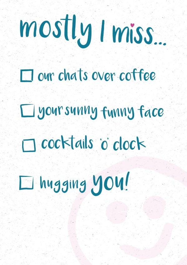 i miss you charity Card 39304 created by Tenovus Cancer Care