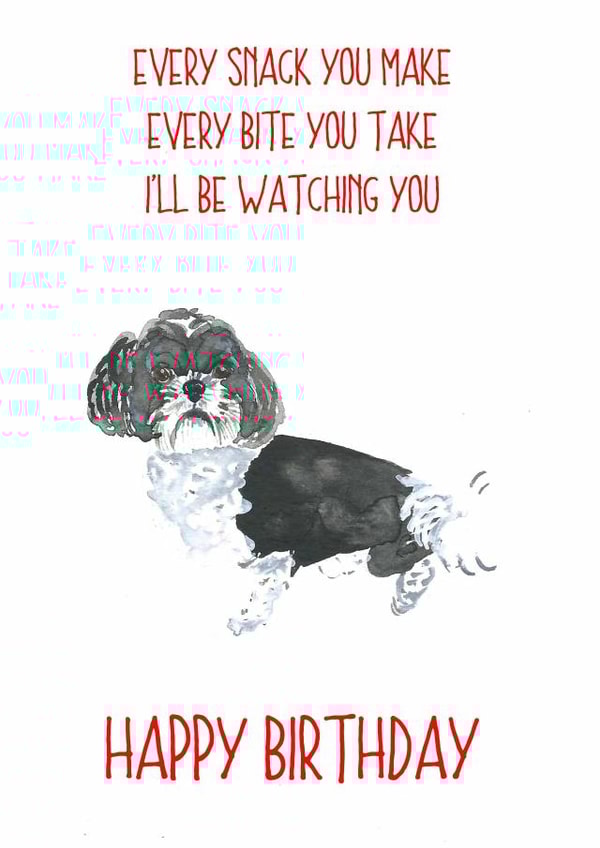 Shih Tzu pet Birthday Card 14192 created by Sarah Maddox