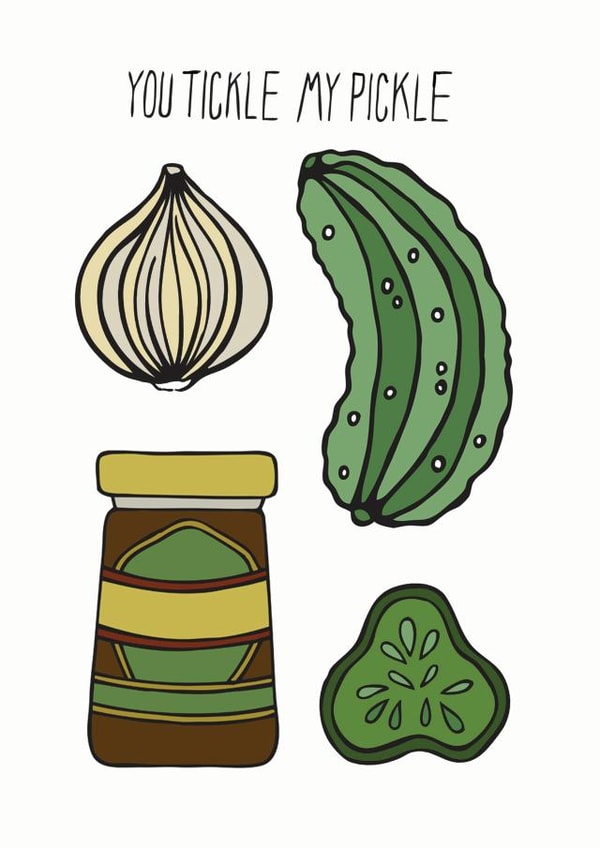You tickle my pickle cheeky card created by Stonefoxes
