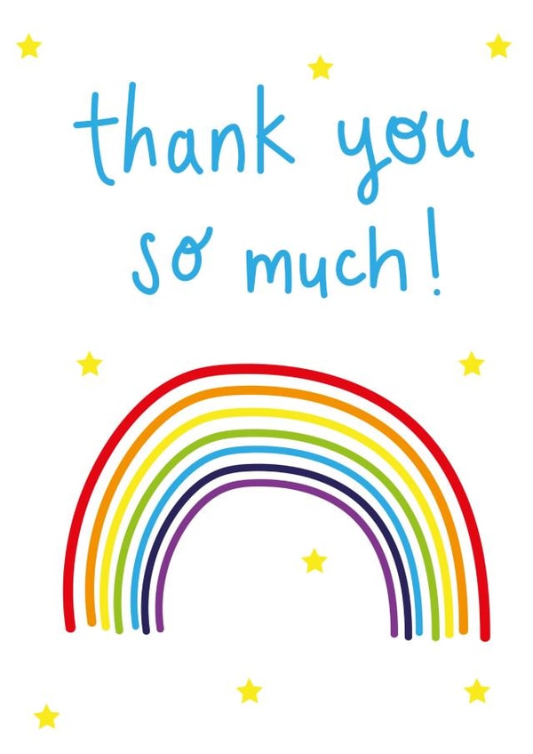 rainbow drawing Thank You Card 1436 created by Megan Claire