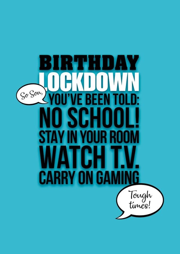 Lockdown Birthday card for boys. created by Pendrea Noye