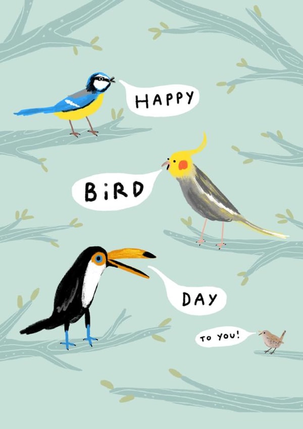 bird pun Birthday Card 1136 created by Sophie Corrigan