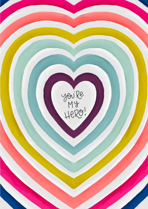 Rainbow heart Thinking of you Card 4291 created by Claire Lefevre