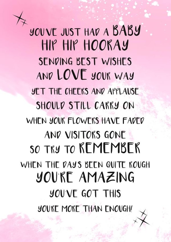 baby new mum New Baby Card 17327 created by Rhymes To Remember