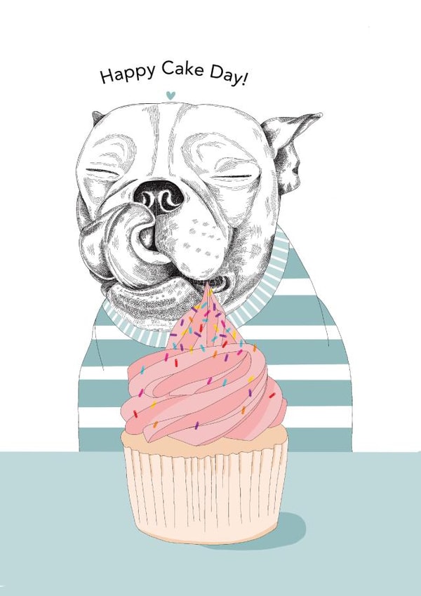 cupcake dog Birthday Card 8311 created by Dotty Dog Art