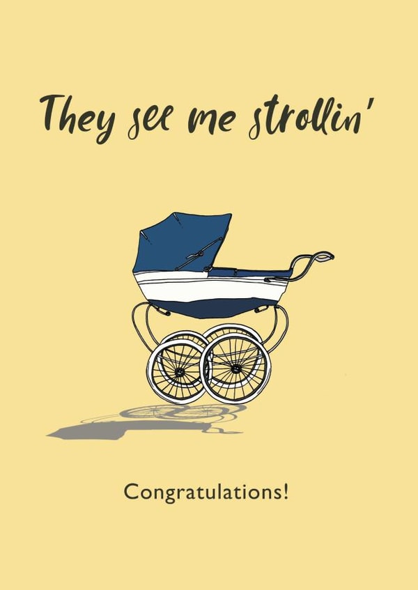 strollin see New Baby Card 13864 created by Hatched Art