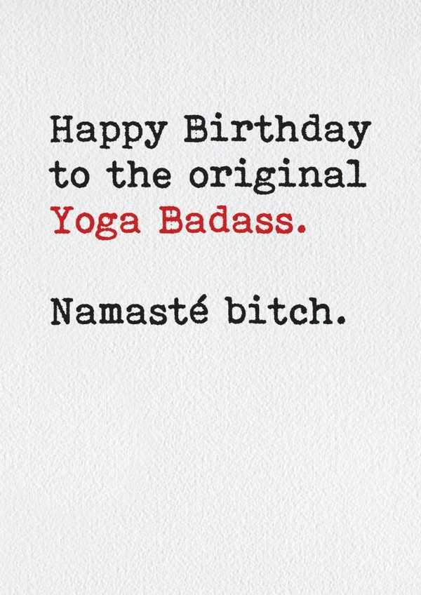 yoga badass Birthday Card 12164 created by Brainbox Candy