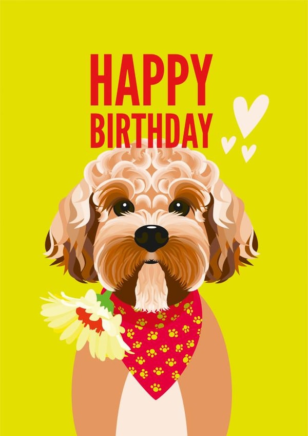 Cockapoo Birthday Card created by Diva Doodle Designs