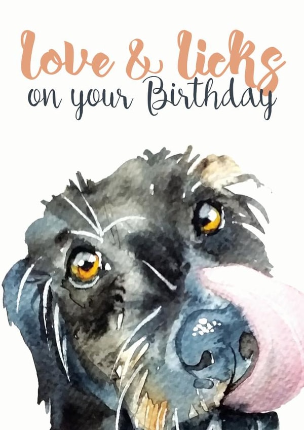 terrier licks Birthday Card 1599 created by Jo Scott Art