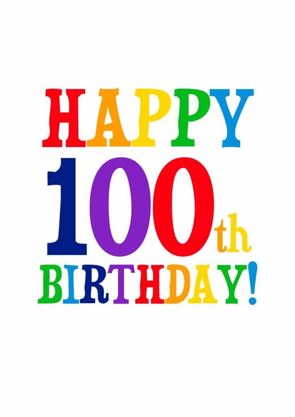 100 100th Birthday Card 7190 created by Giddy Kipper