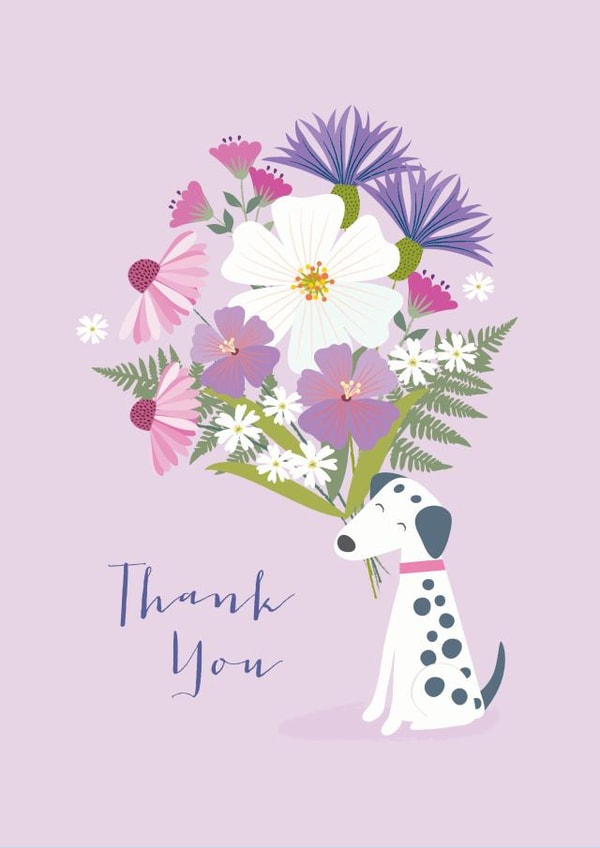 dalmatian dog Thank You Card 16240 created by Klara Hawkins