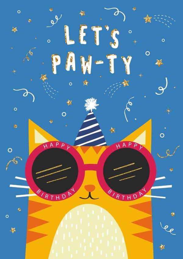 cat pawty Birthday Card 16439 created by Jessica Eyre