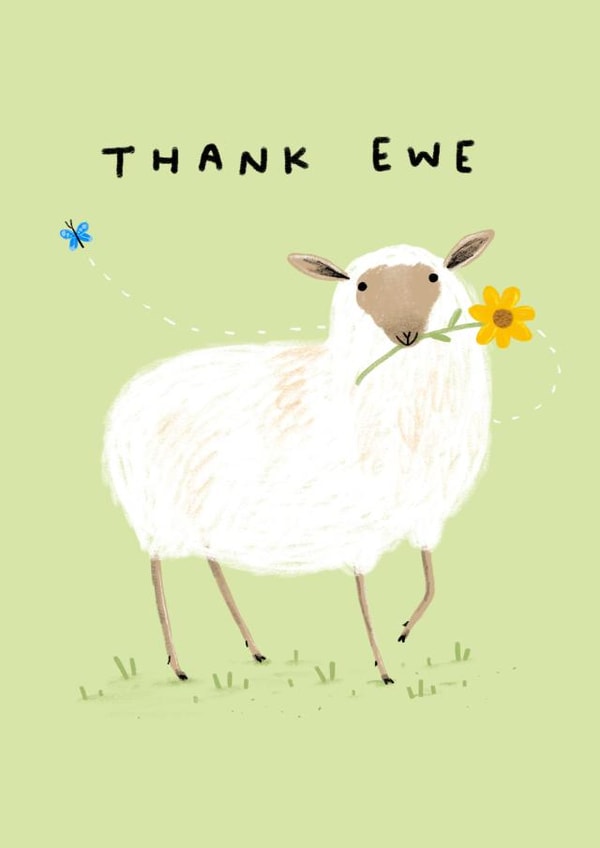 ewe adult Thank You Card 1140 created by Sophie Corrigan