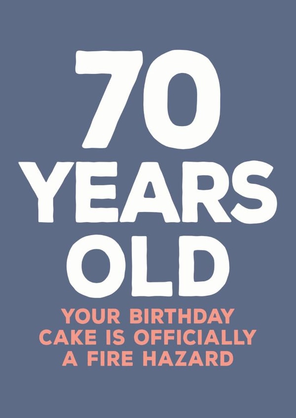 70th fire Birthday Card 13030 created by Paper Plane