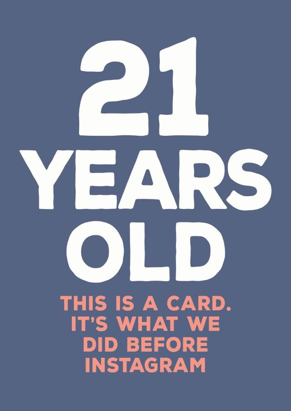 21st instagram Birthday Card 13034 created by Paper Plane