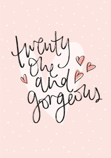 21 and gorgeous card card