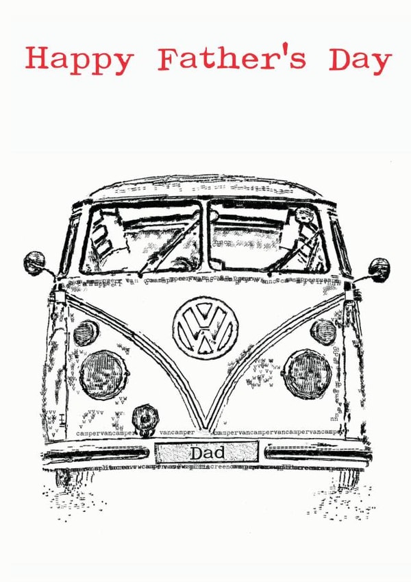 Happy Father's Day camper van card created by oi Doris
