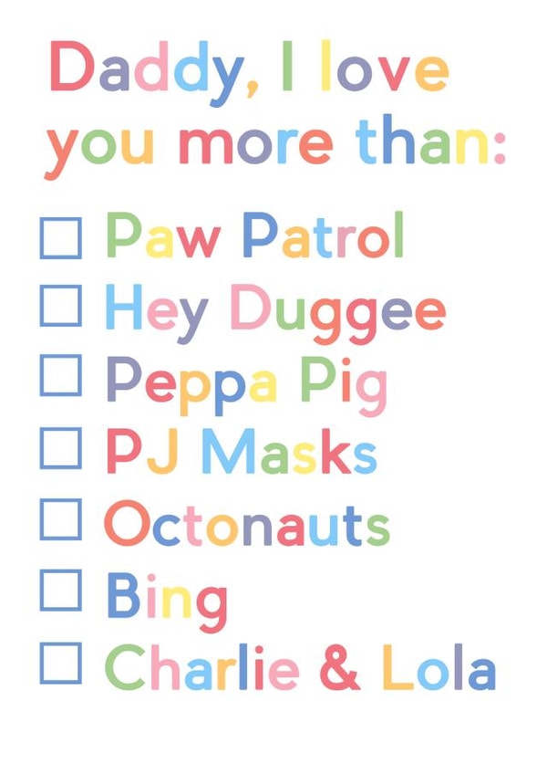 I love you more than Father's Day card created by JosieOnTheRun