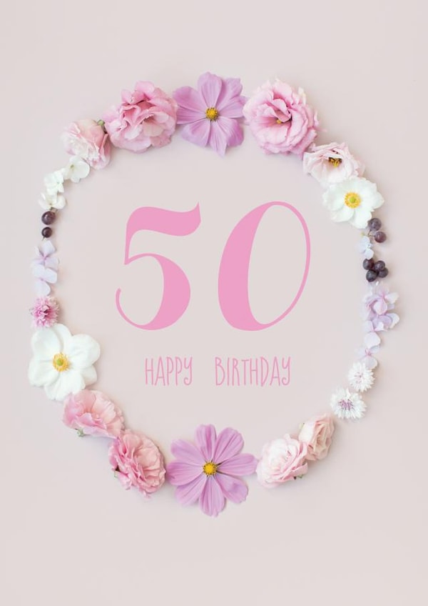 50 floral Birthday Card 8370 created by Love Lila Photography