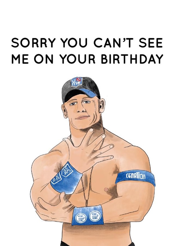 john cena Birthday Card 9120 created by Pack a Punch Designs