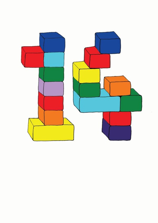 14 14th card Birthday Card 7051 created by A Ray of Sunshine Cards