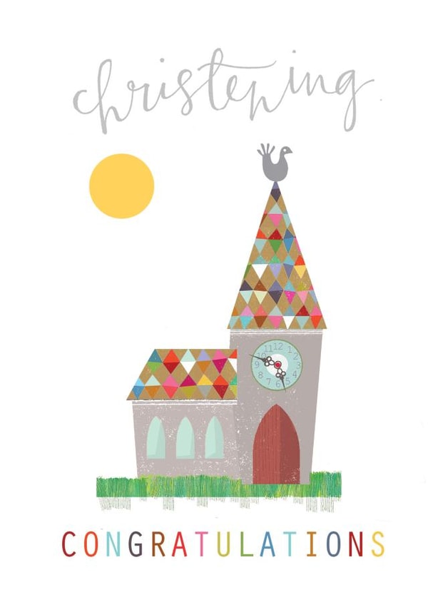 christening card - church - christening - pretty and traditional created by Kali Stileman