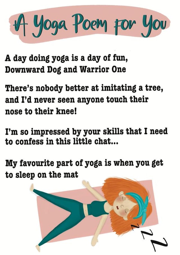 yoga poem Just because Card 17320 created by Wednesday's Wombat