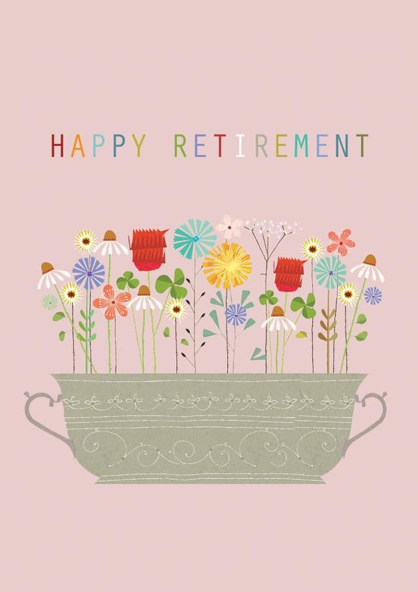 retirement card - flowers - happy retirement - pretty and traditional created by Kali Stileman