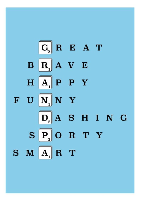 Grandpa Scrabble Father's Day Card 16601 created by Jasmine Coster - JazziCreates