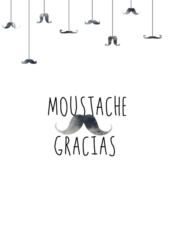 moustache gracias Thank You Card 17443 created by Studio Peers