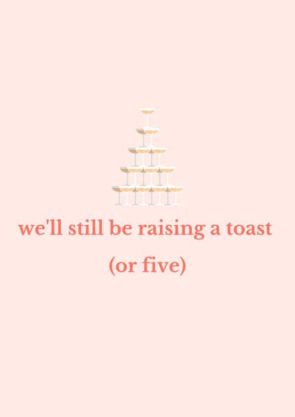 Stacked champagne tower - wedding day postponed created by The Enthusiast