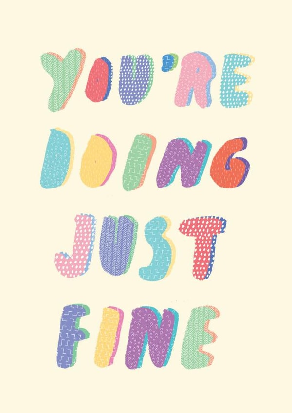 you're doing Thinking of you Card 17278 created by Heather More Illustration