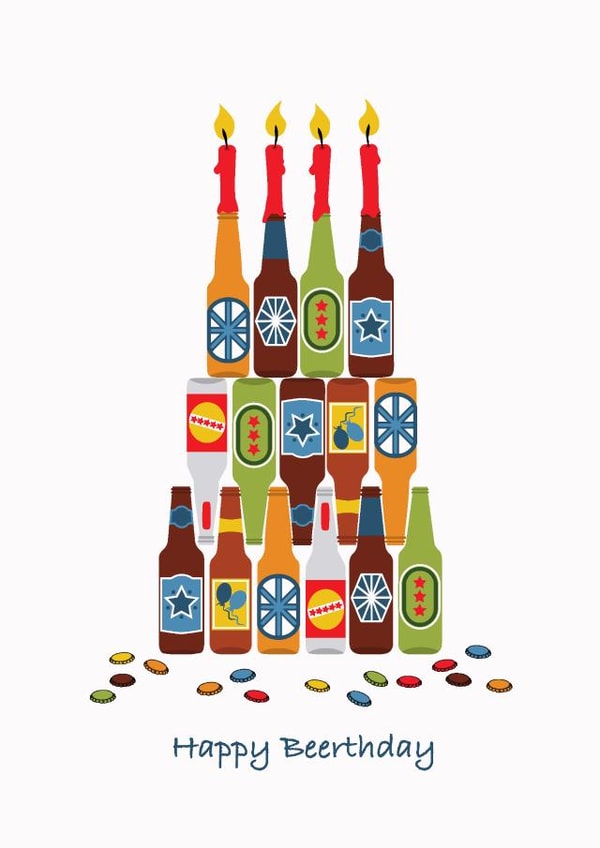 beerthday cake Birthday Card 13923 created by Jill Blundell
