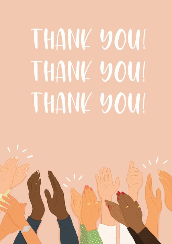 keyworker clap Thank You Card 17577 created by Olivia Slater