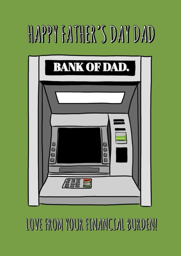 bank Bank of dad Father's Day Card 32803 created by Keepseyshop