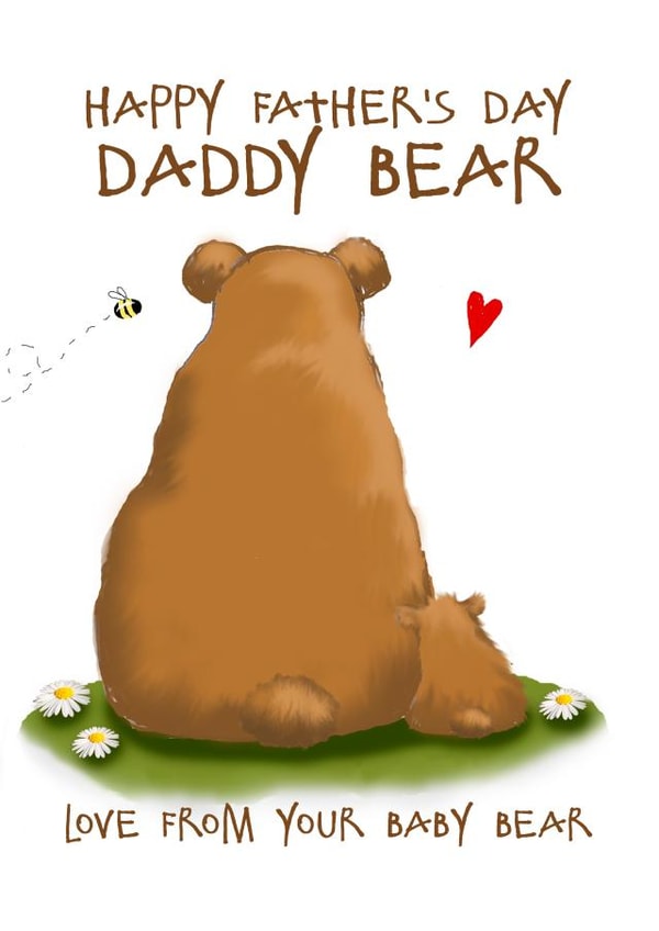 Daddy bear Father's Day card 1000 created by Giddy Kipper