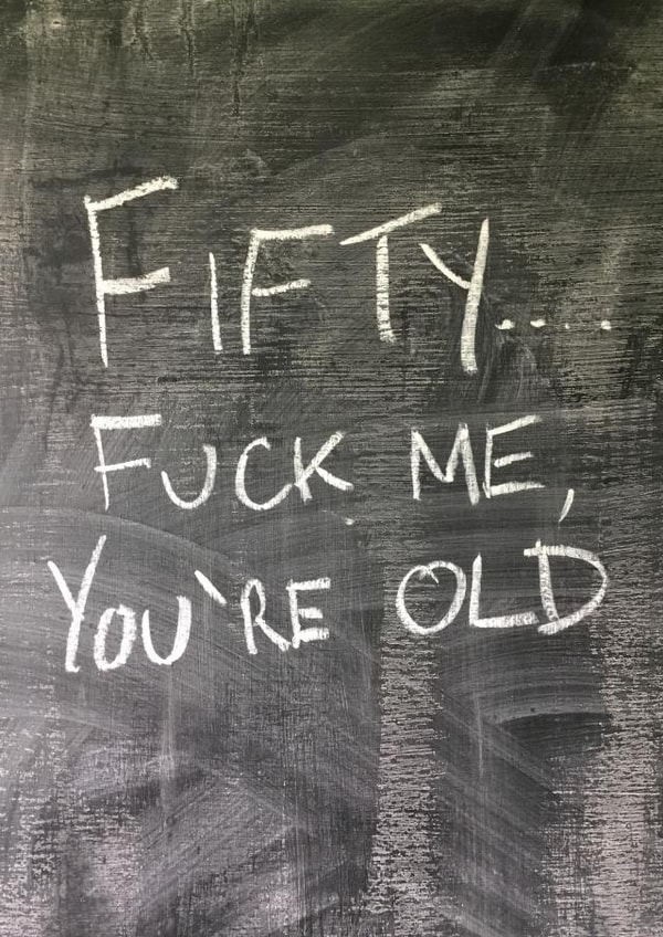 50 fifty Birthday Card 15104 created by Hot Balloon Art