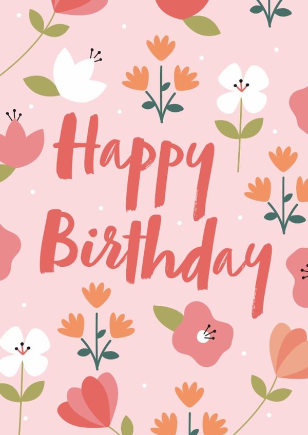Floral Happy Birthday Card created by Juniper and Rose Studio