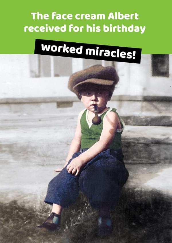 Humourous vintage photo birthday card created by Pick Nick