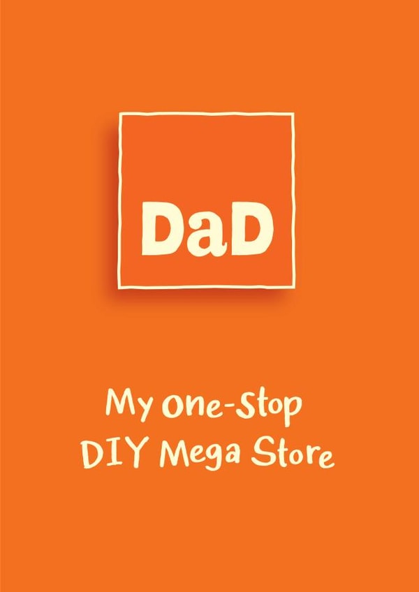 Funny DIY Mega Store Card for Dad created by The Typecast Gallery
