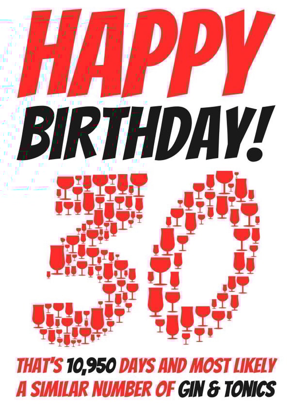 Funny Days and Gins 30th Birthday Card created by Simon