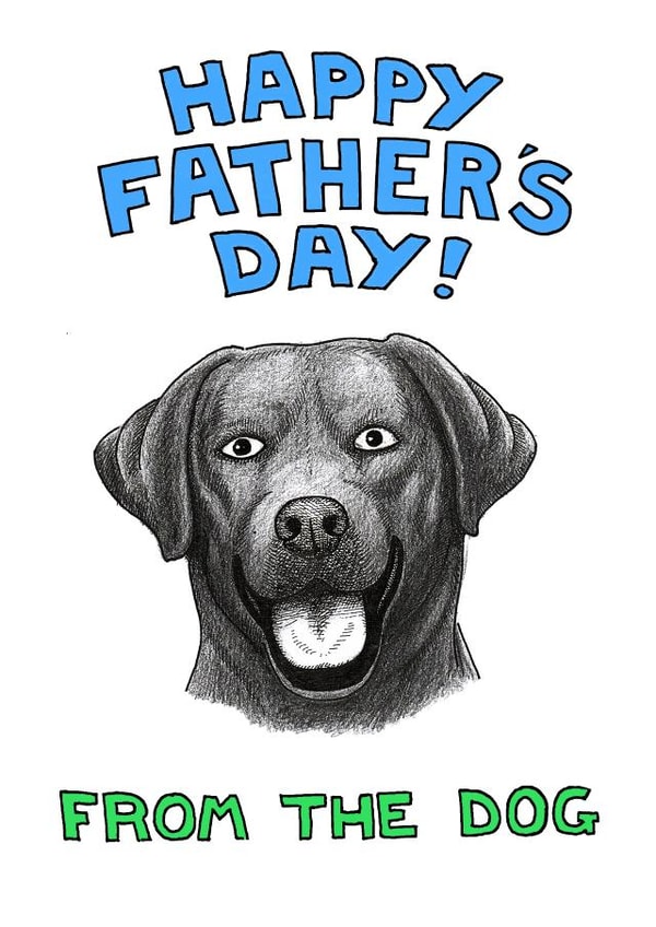 labrador blacklabrador Father's Day Card 1952 created by Off The Leash Cartoons by Rupert Fawcett