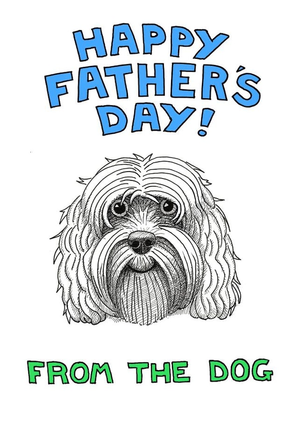Dog cockapoo Father's Day Card 1954 created by Off The Leash Cartoons by Rupert Fawcett